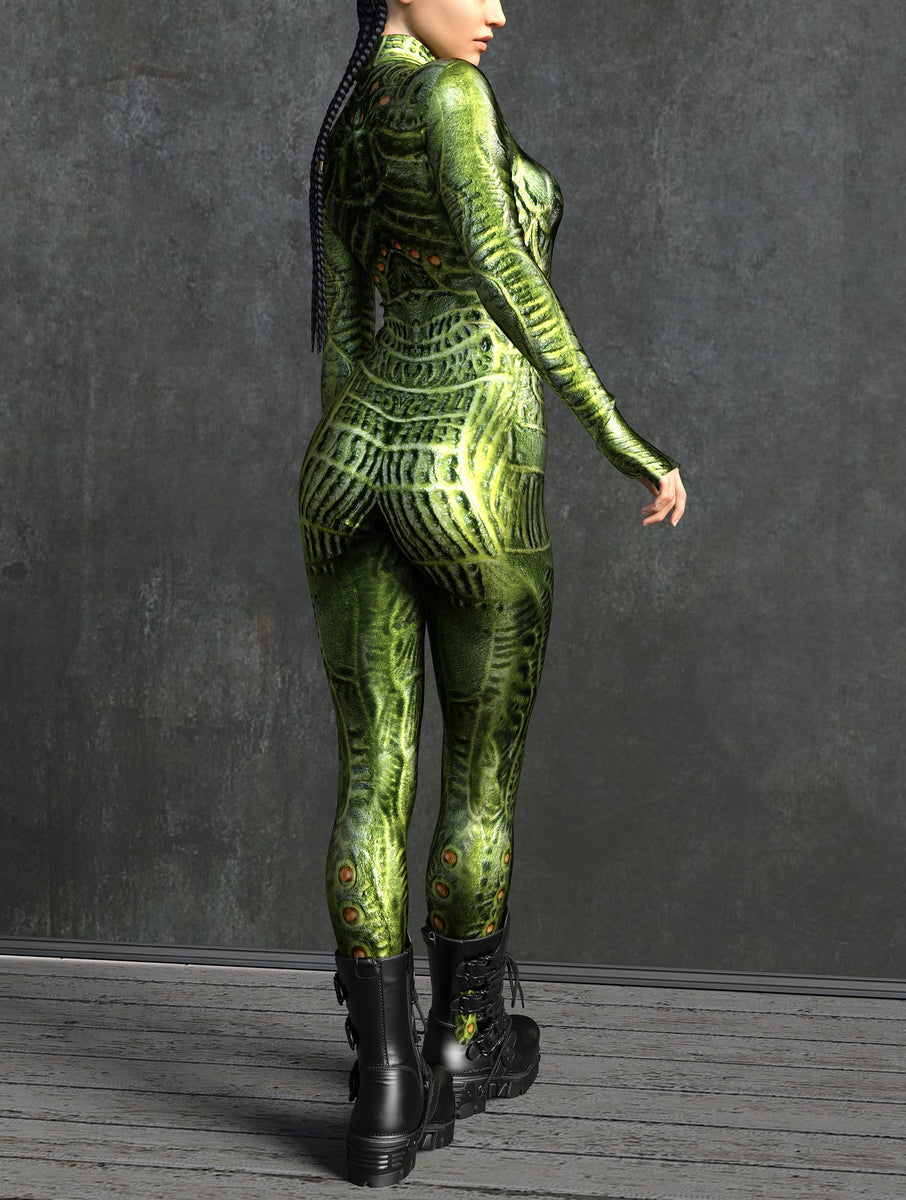 Green Full Bodysuit Womens Costume