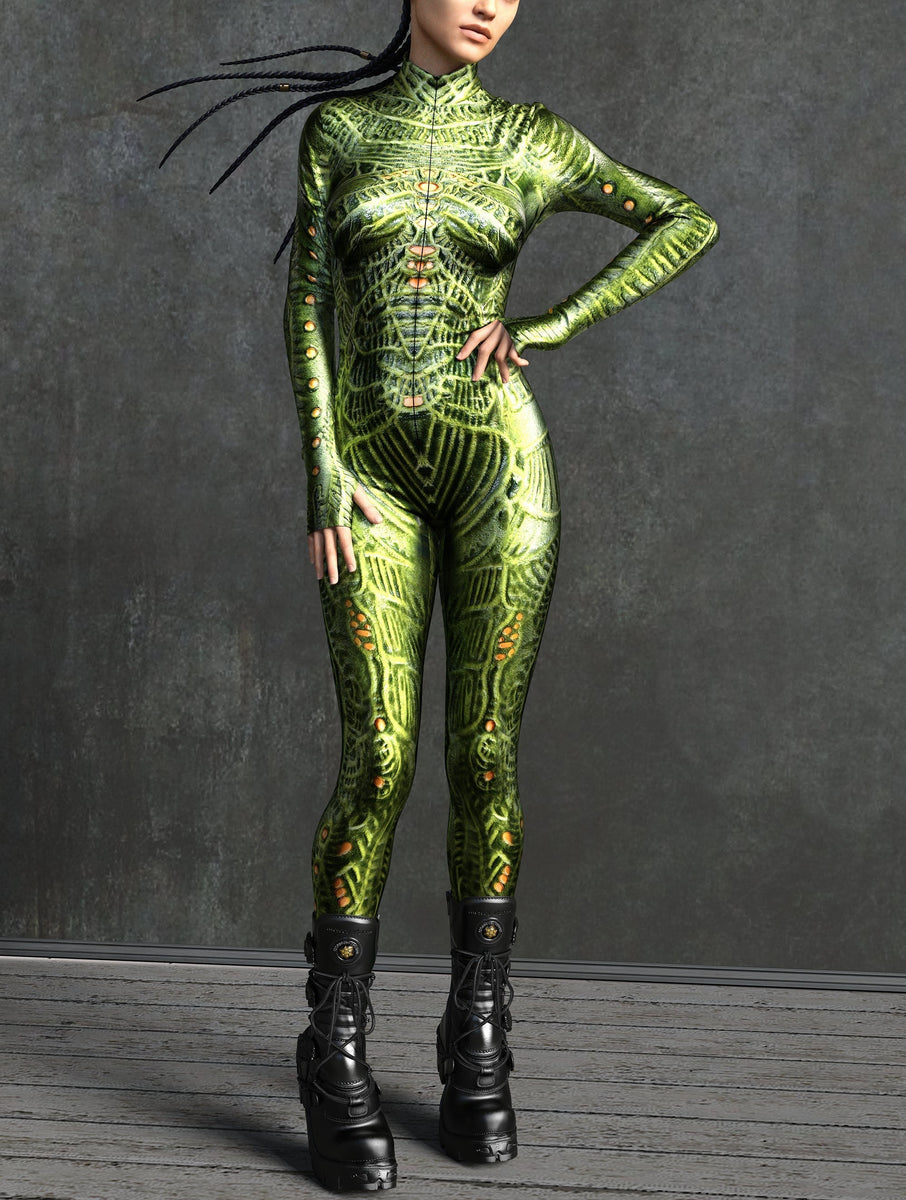 Green Full Bodysuit Womens Costume
