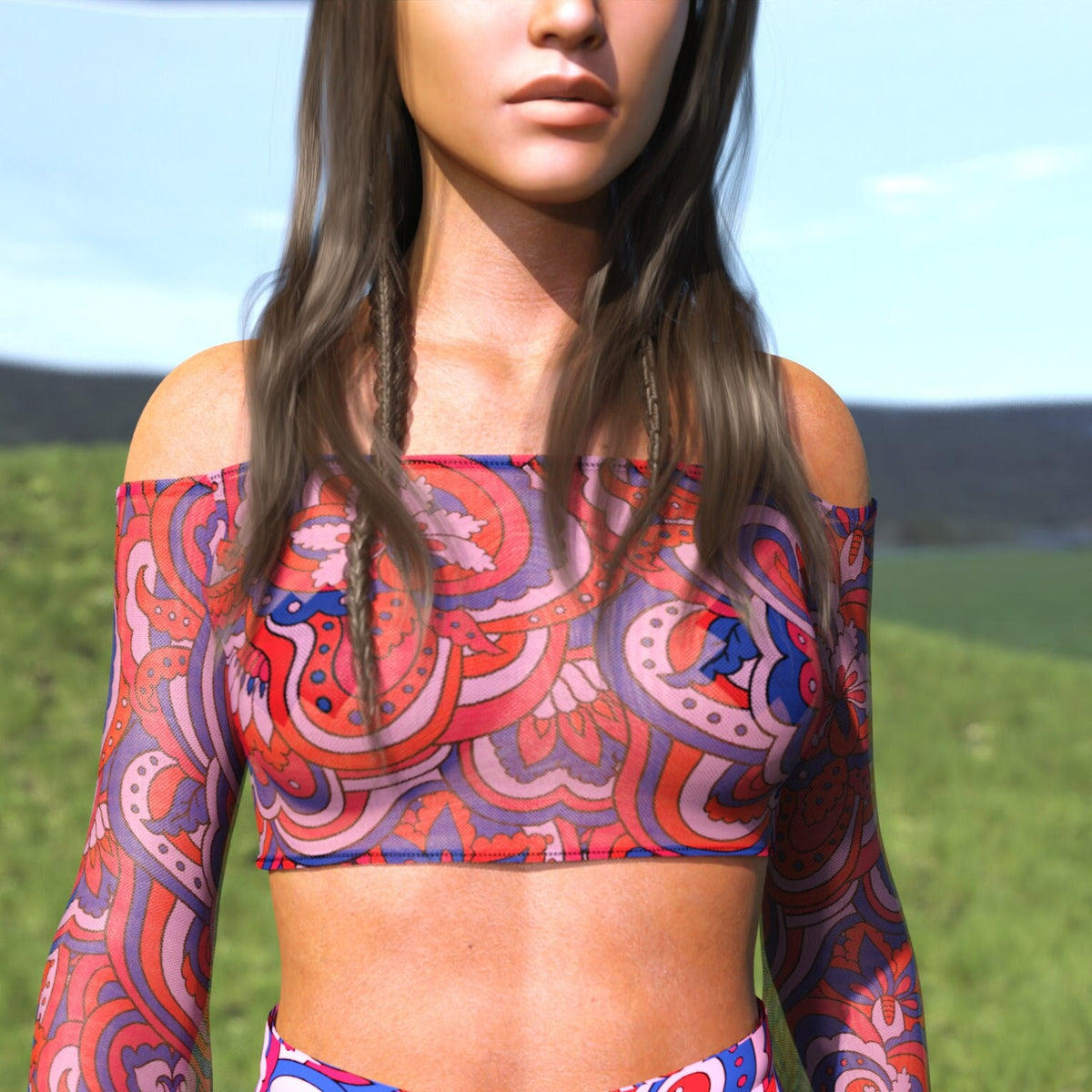 Mystic Melody Mesh Off Shoulder Top – CandyCatz