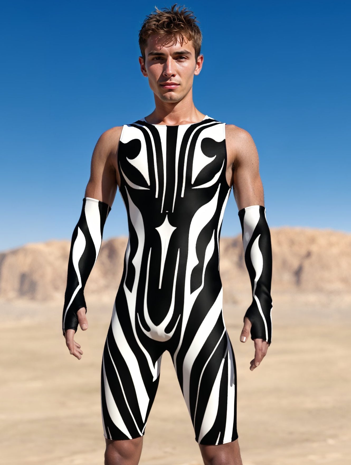 BuzzSaw Male Back Zip Romper 1