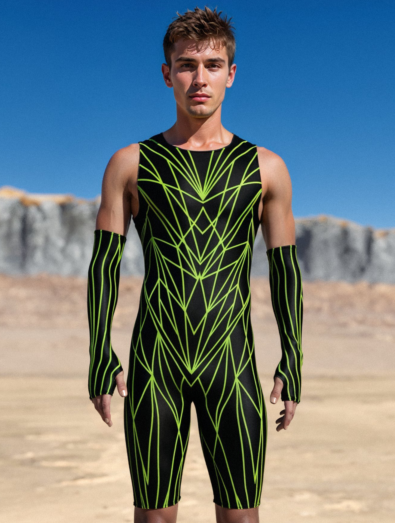 Vista Male Back Zip Romper 1