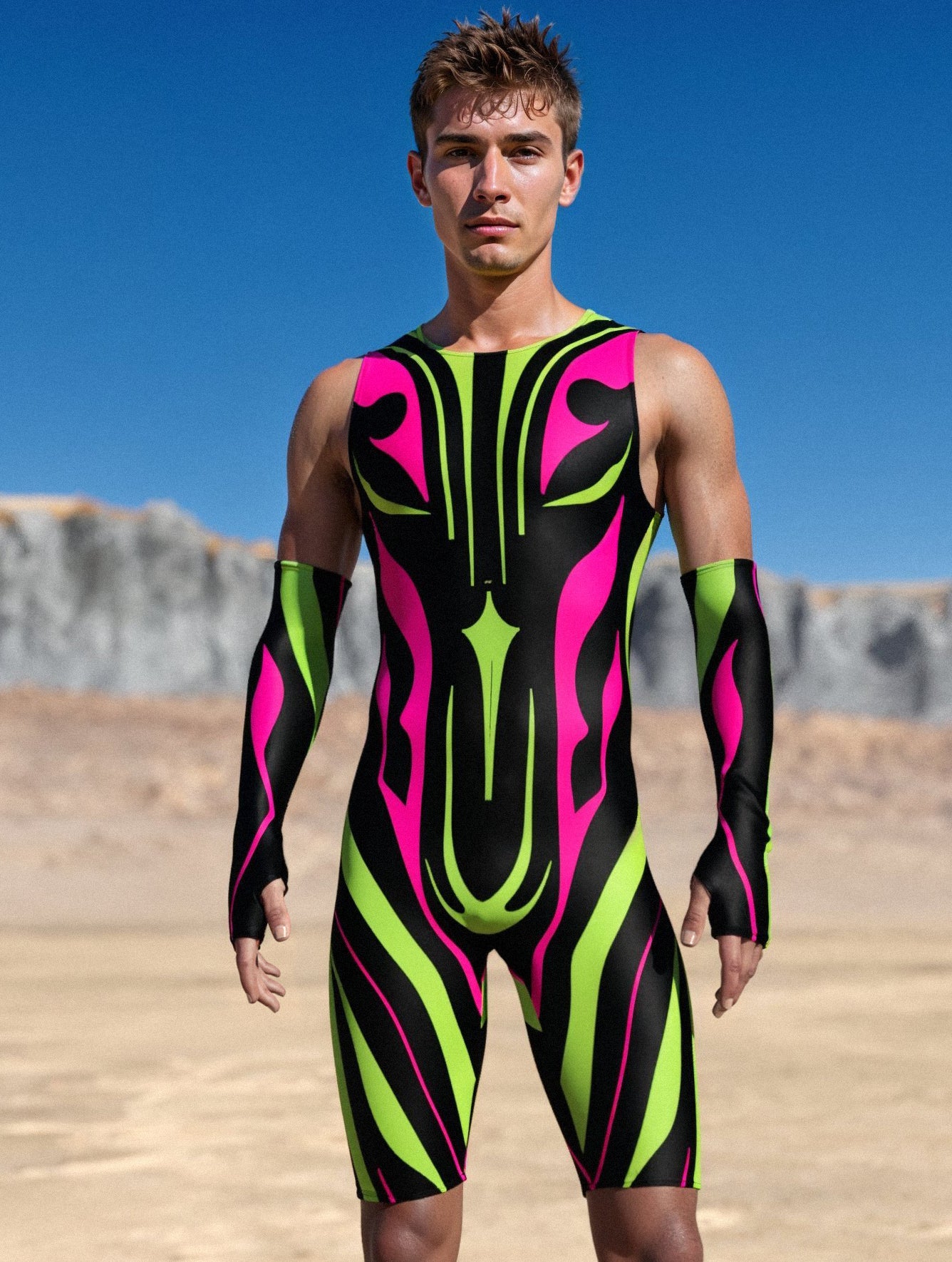 BuzzSaw Hybrid Male Back Zip Romper 1