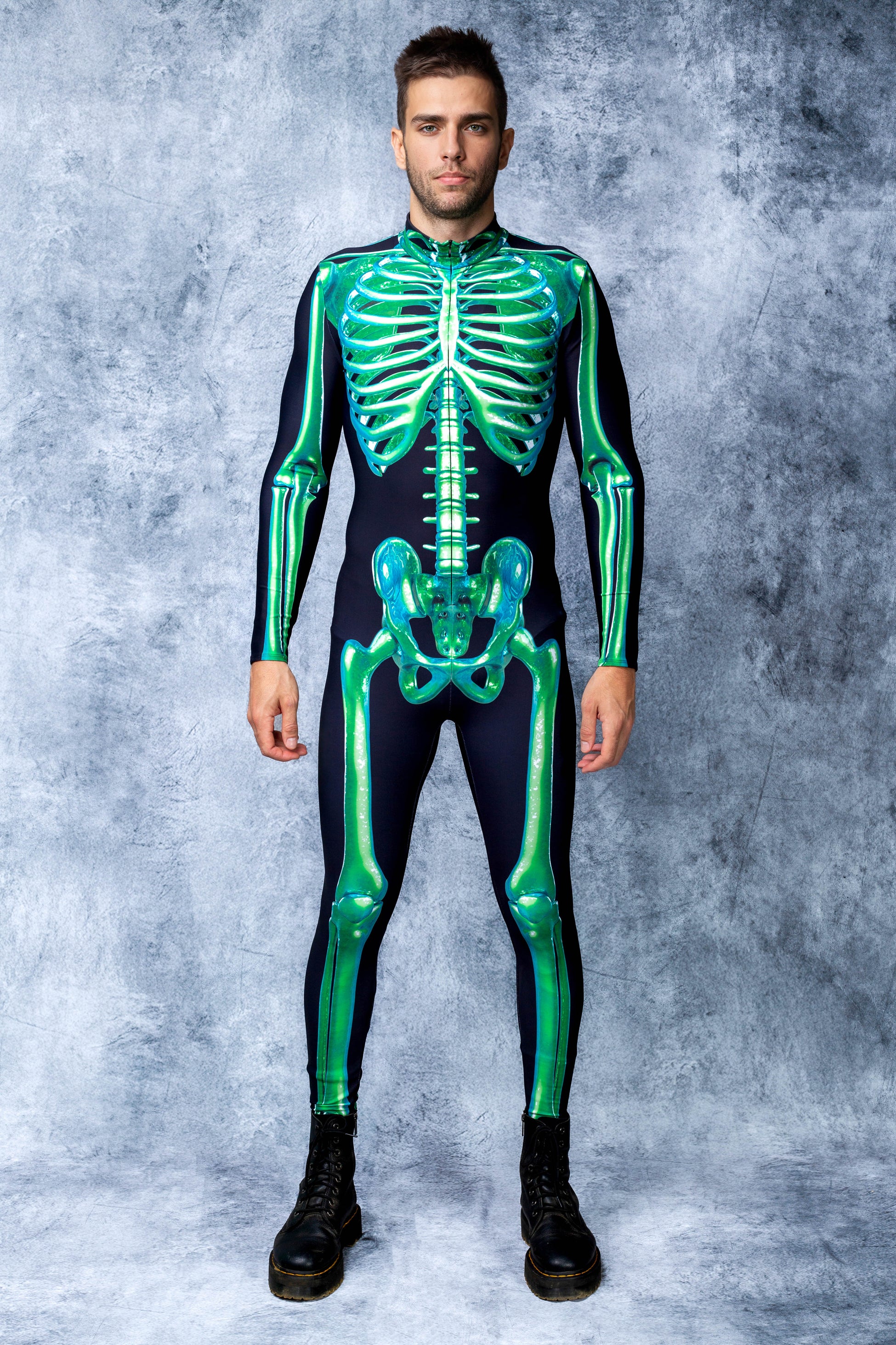 Green Skeleton Male Costume 2