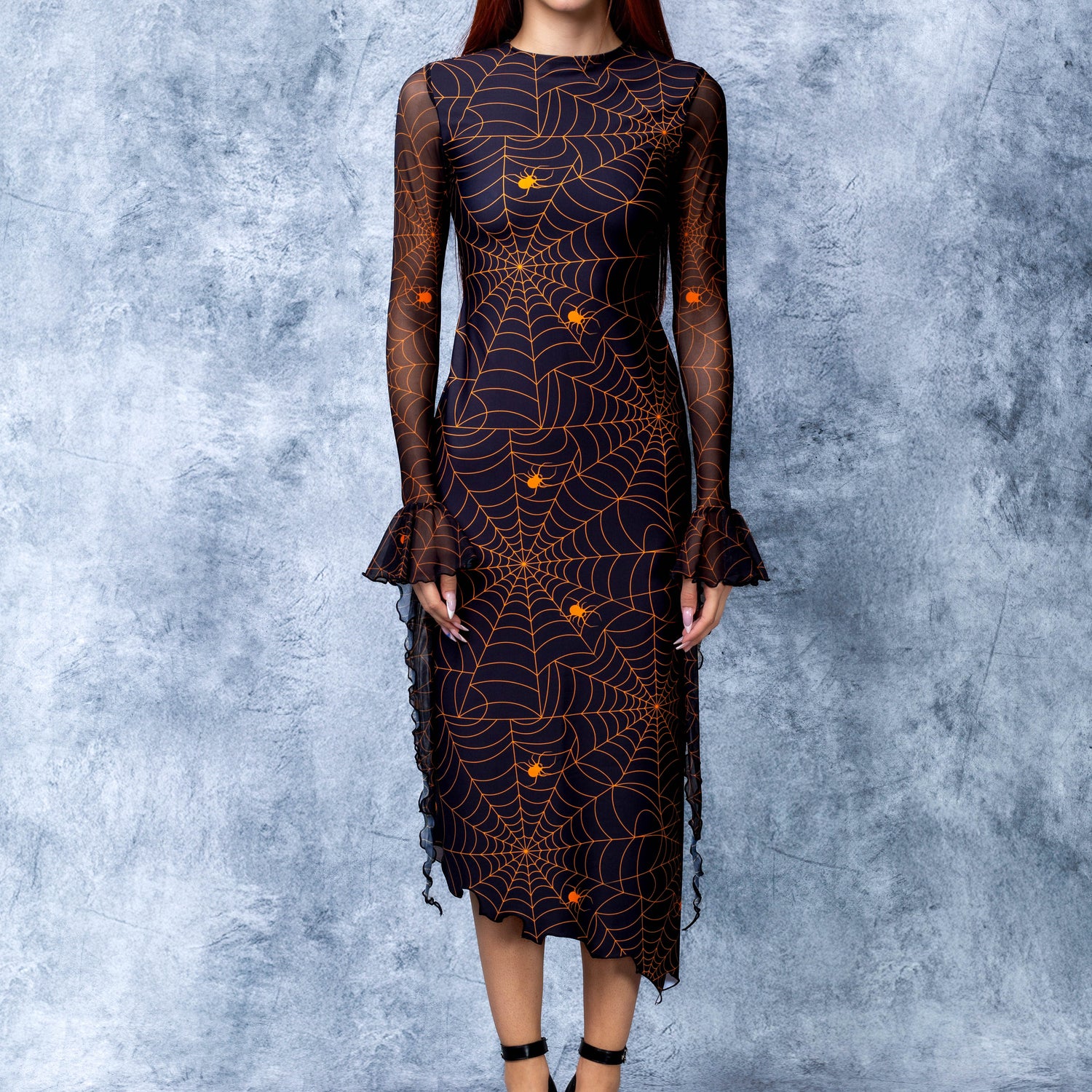 Eerie Eyes Pencil Dress Black