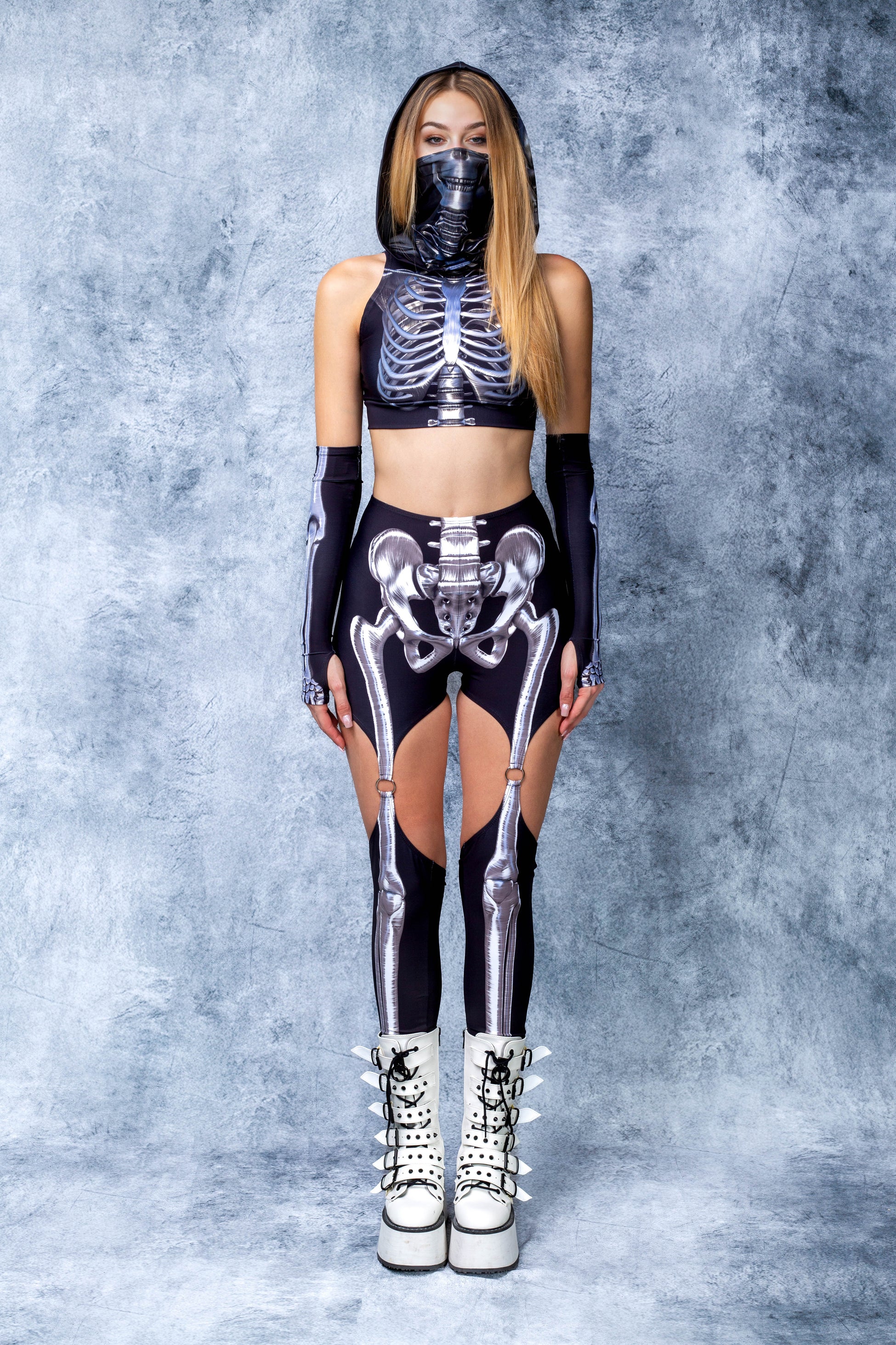 Silver Bones Rave Hood 2