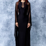 Blackout Lace Up Gown Dress