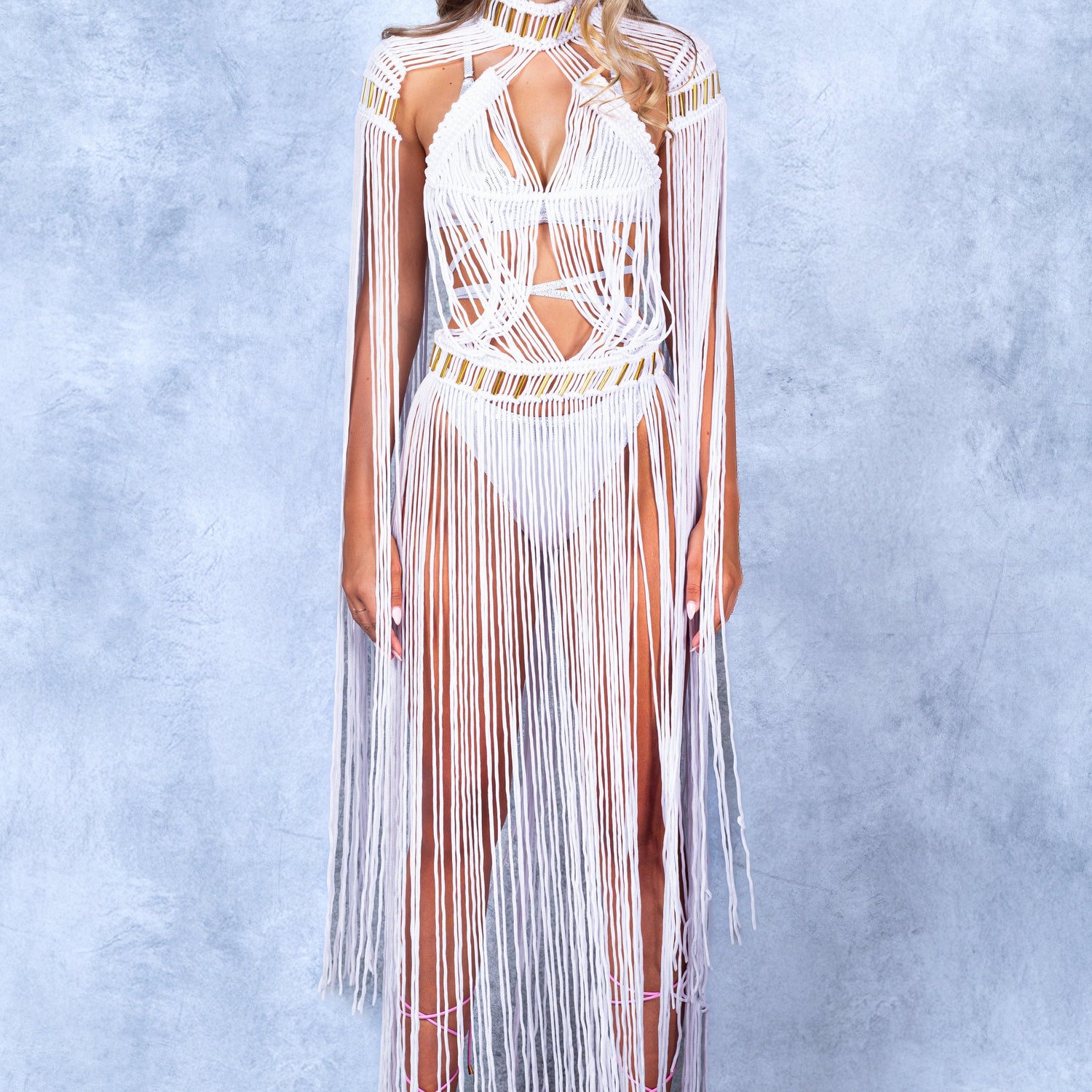 White Mirage Fringe Dress 2