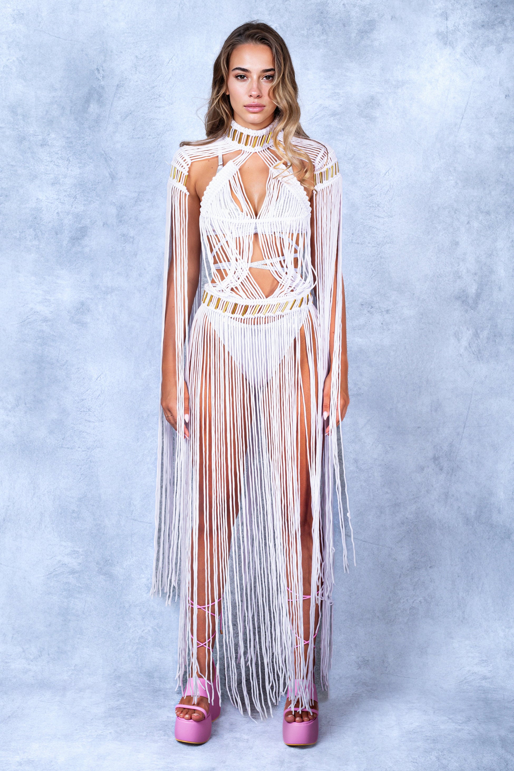 White Mirage Fringe Dress 2
