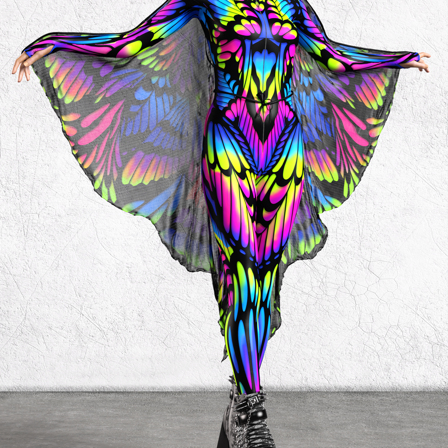 Women Quiver Mesh Wings
