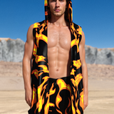 Burn Baby Burn Male Hooded Vest