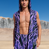 Magenta Burst Male Hooded Vest Set