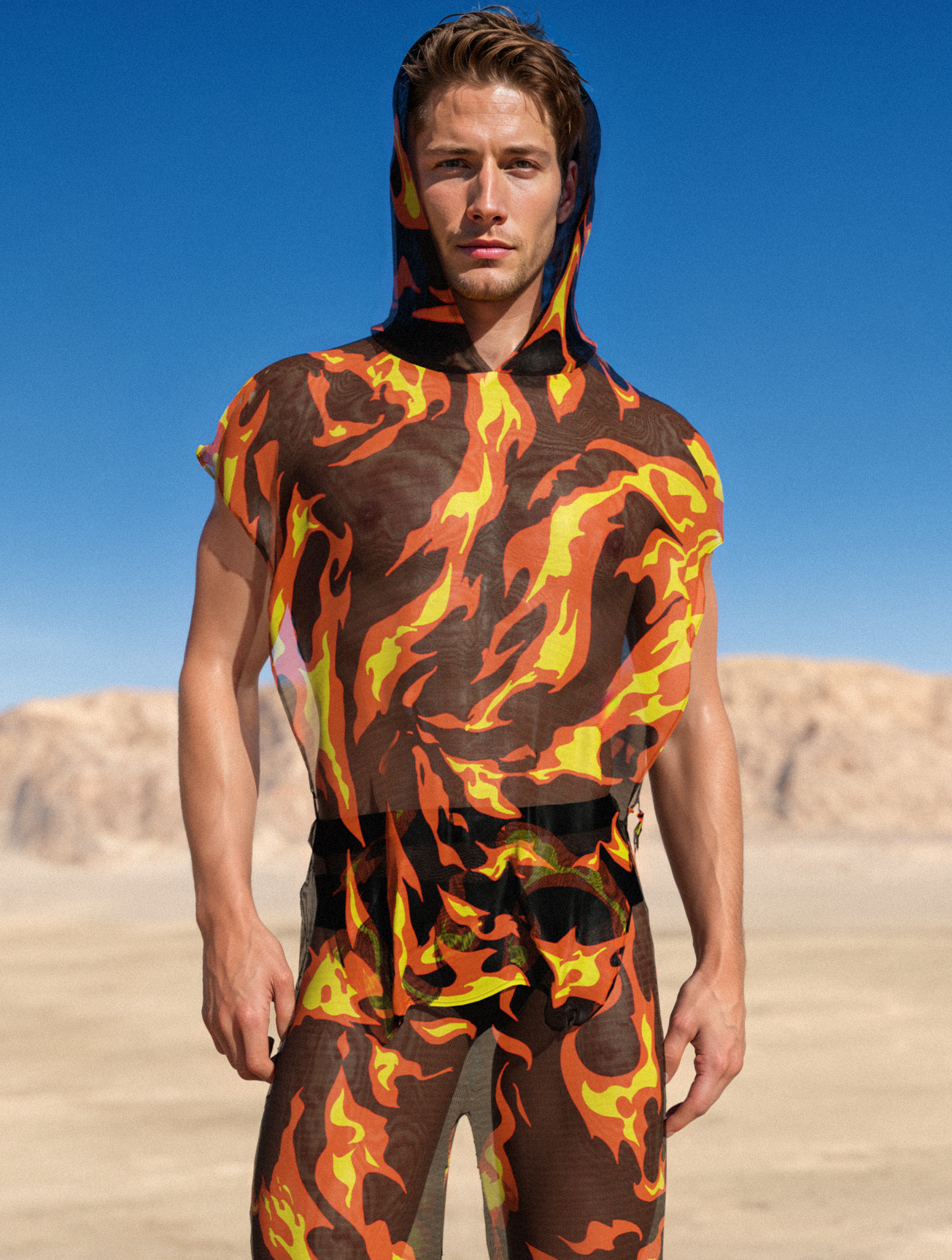 Burn Baby Burn Male Hooded Set