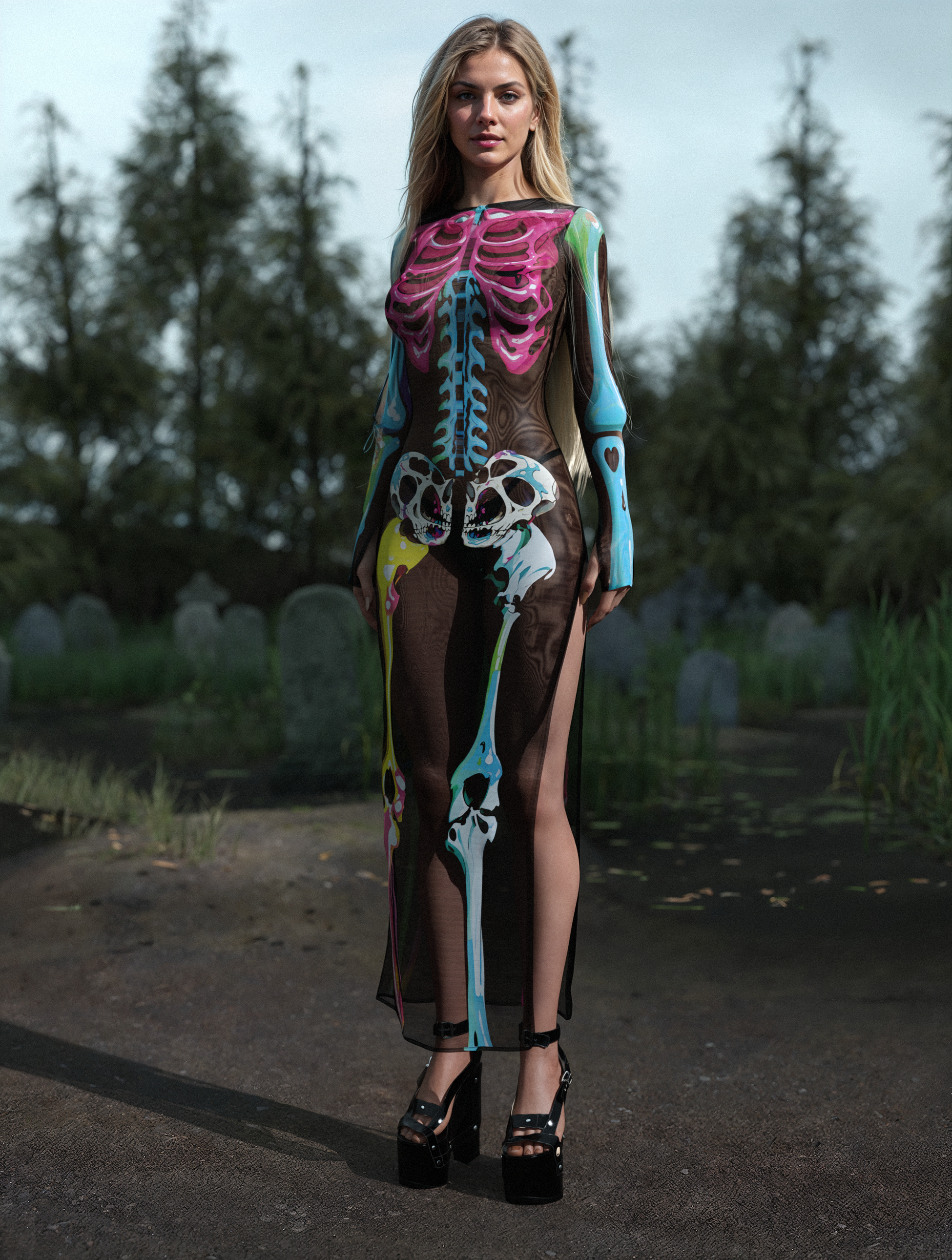 Spill Your Guts Mesh Single Cut Dress 2