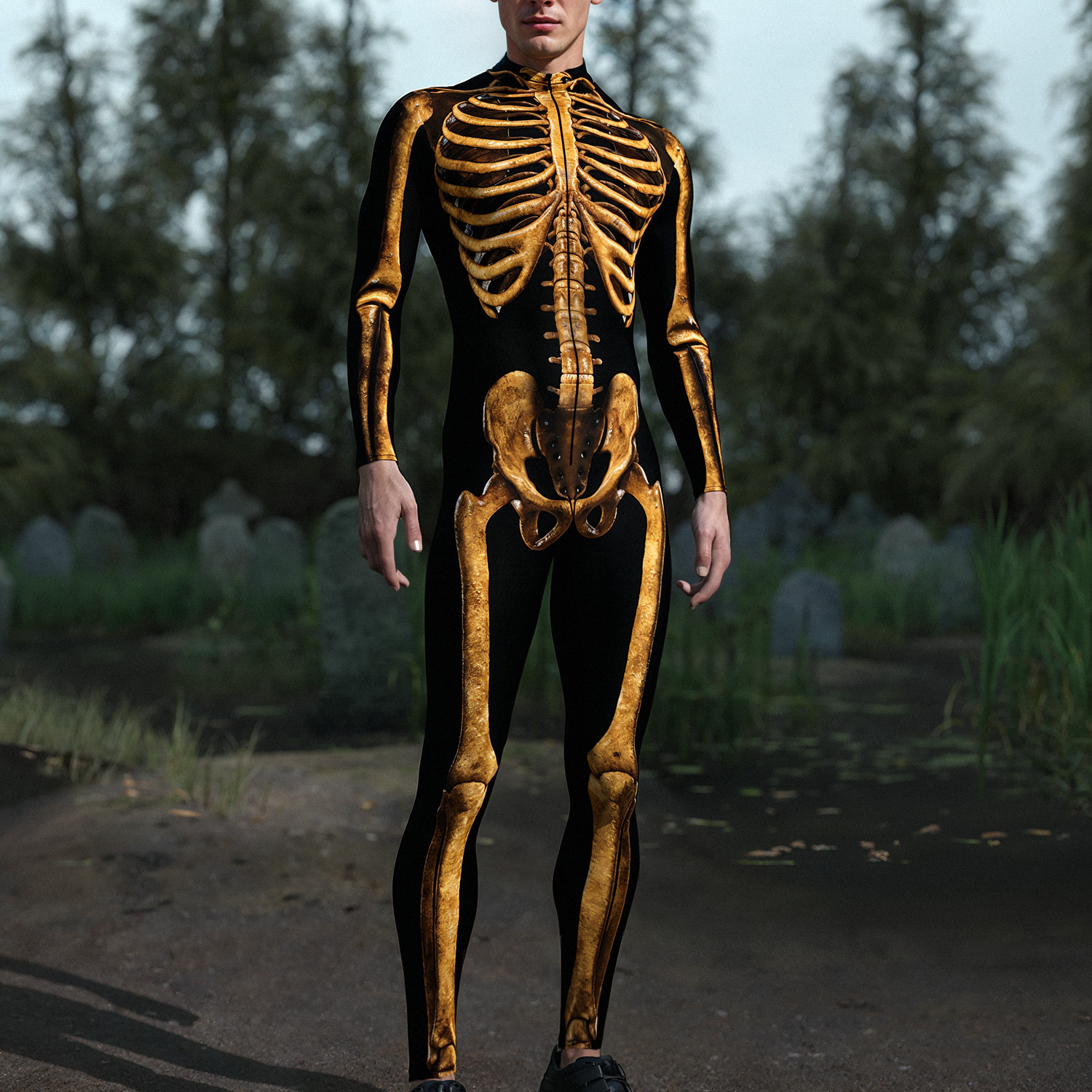 Dirty Candy Skeleton Male Costume Black