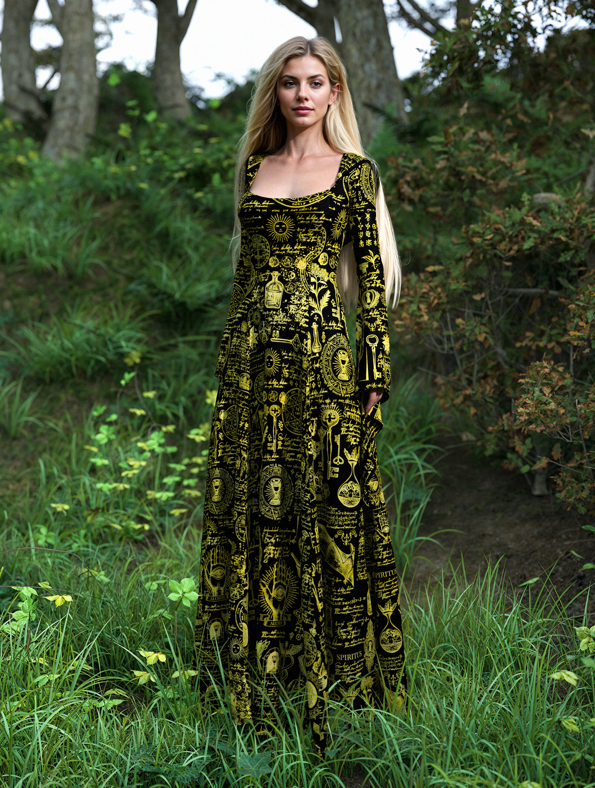 Golden Ocult Witcher Long Dress 2