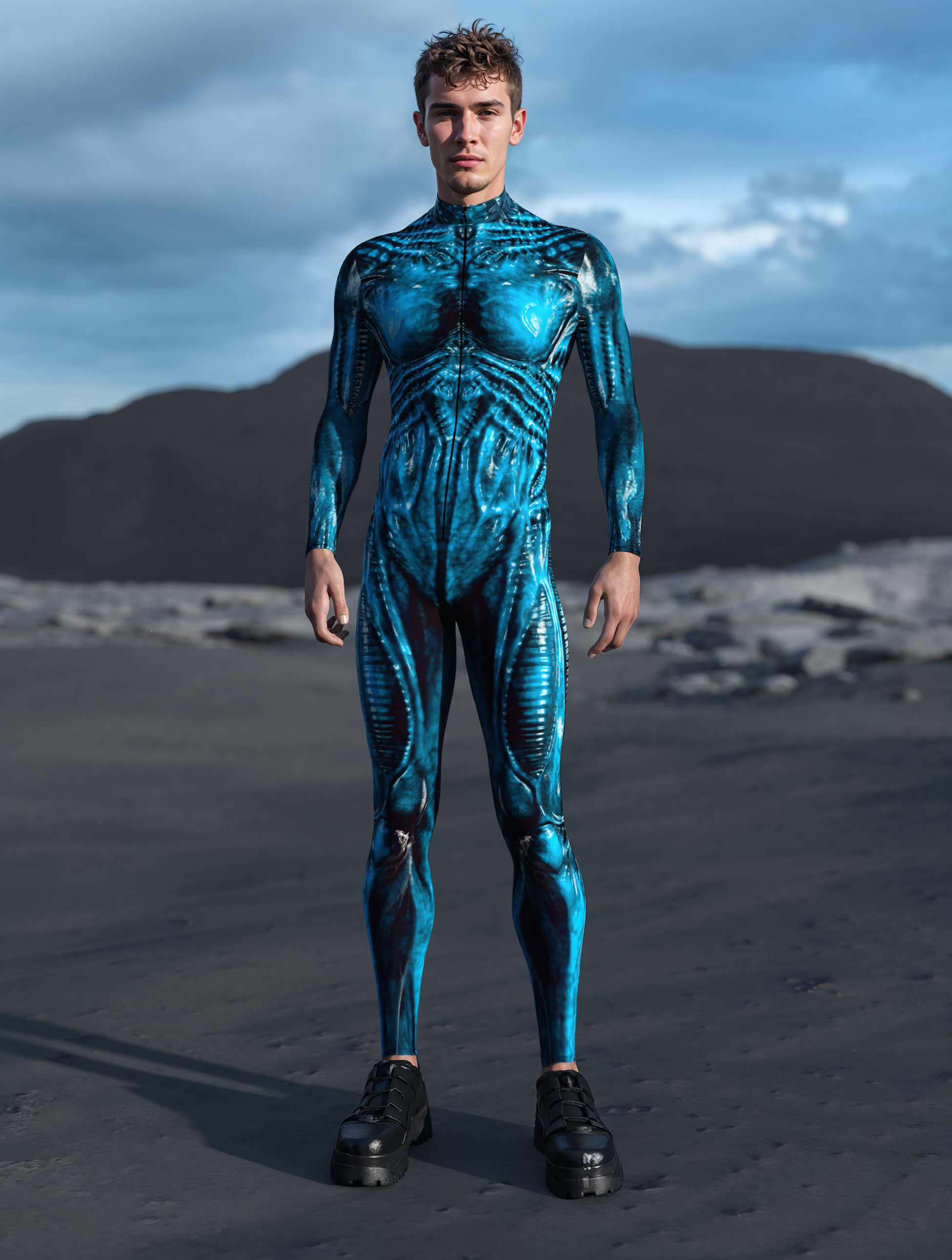 Exomorph Blue Male Costume 2