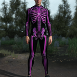 Purple Candy Skeleton Male Costume