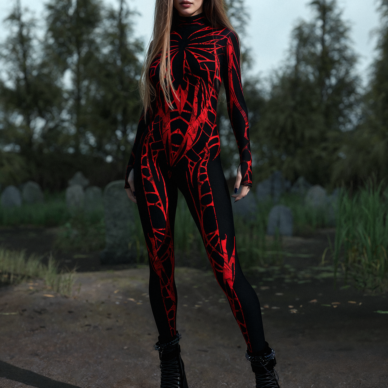 Chiroptera Sangre Wings Set Black, Red
