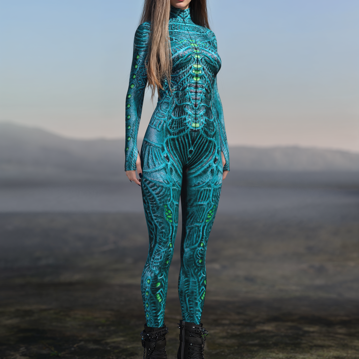 Blue Insect Zombie Costume Blue