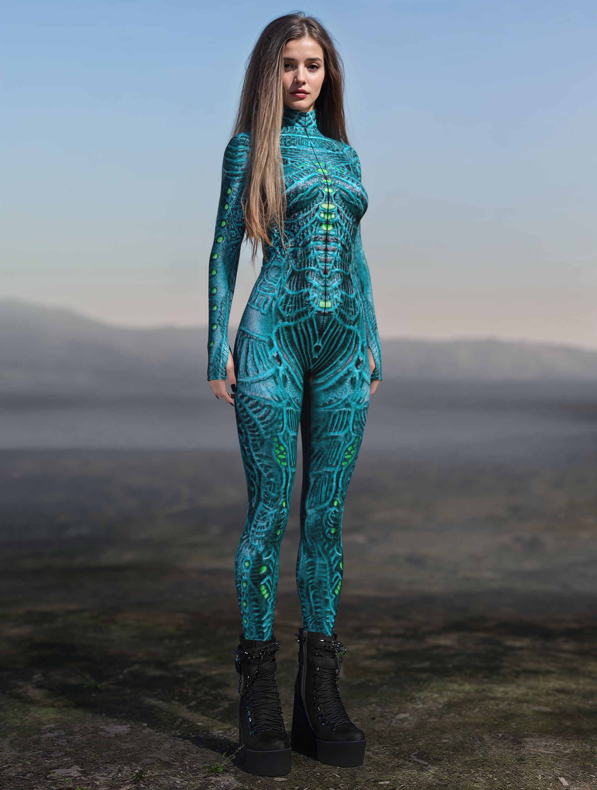 Blue Insect Zombie Costume 2