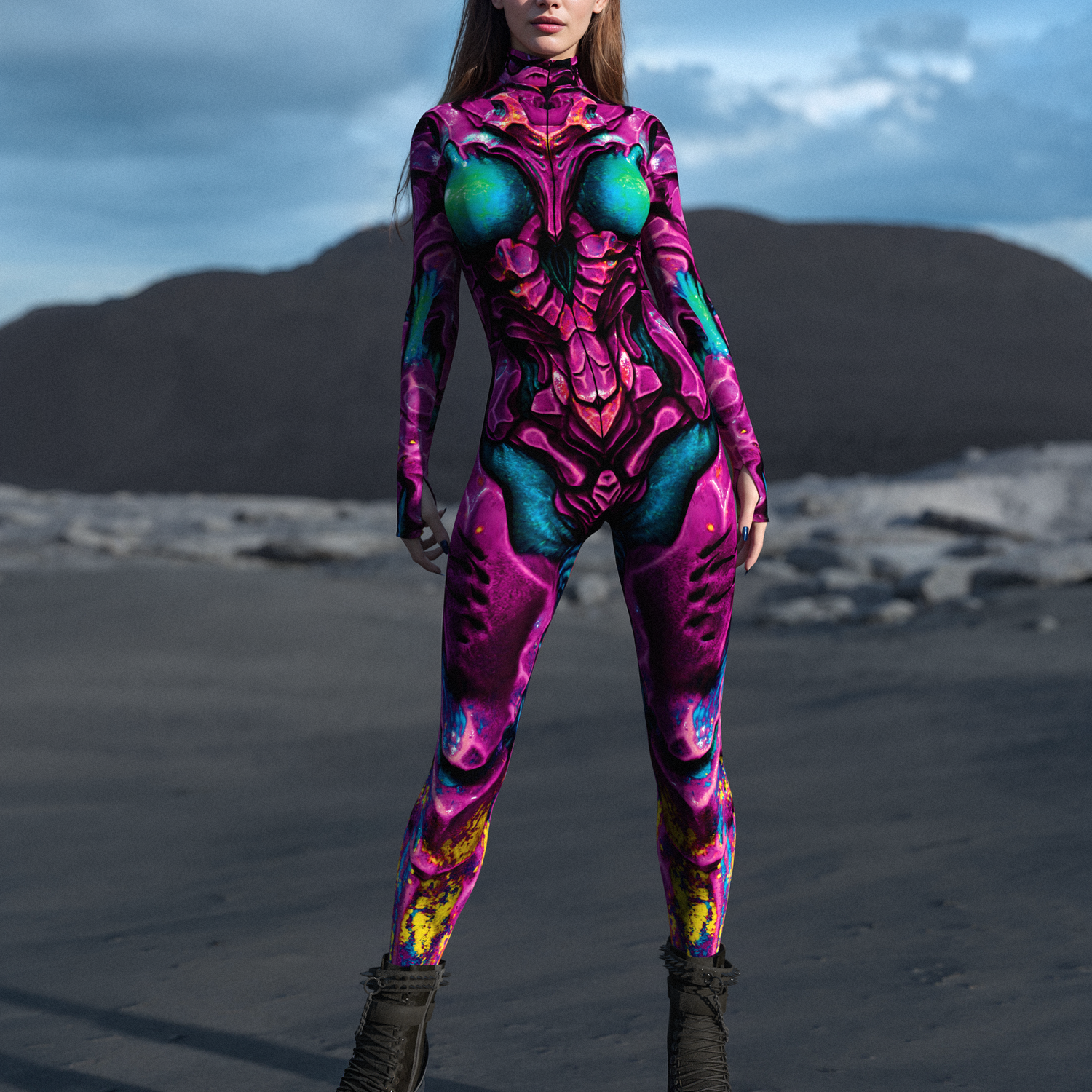 Kryptonian Armor Magenta Costume 2