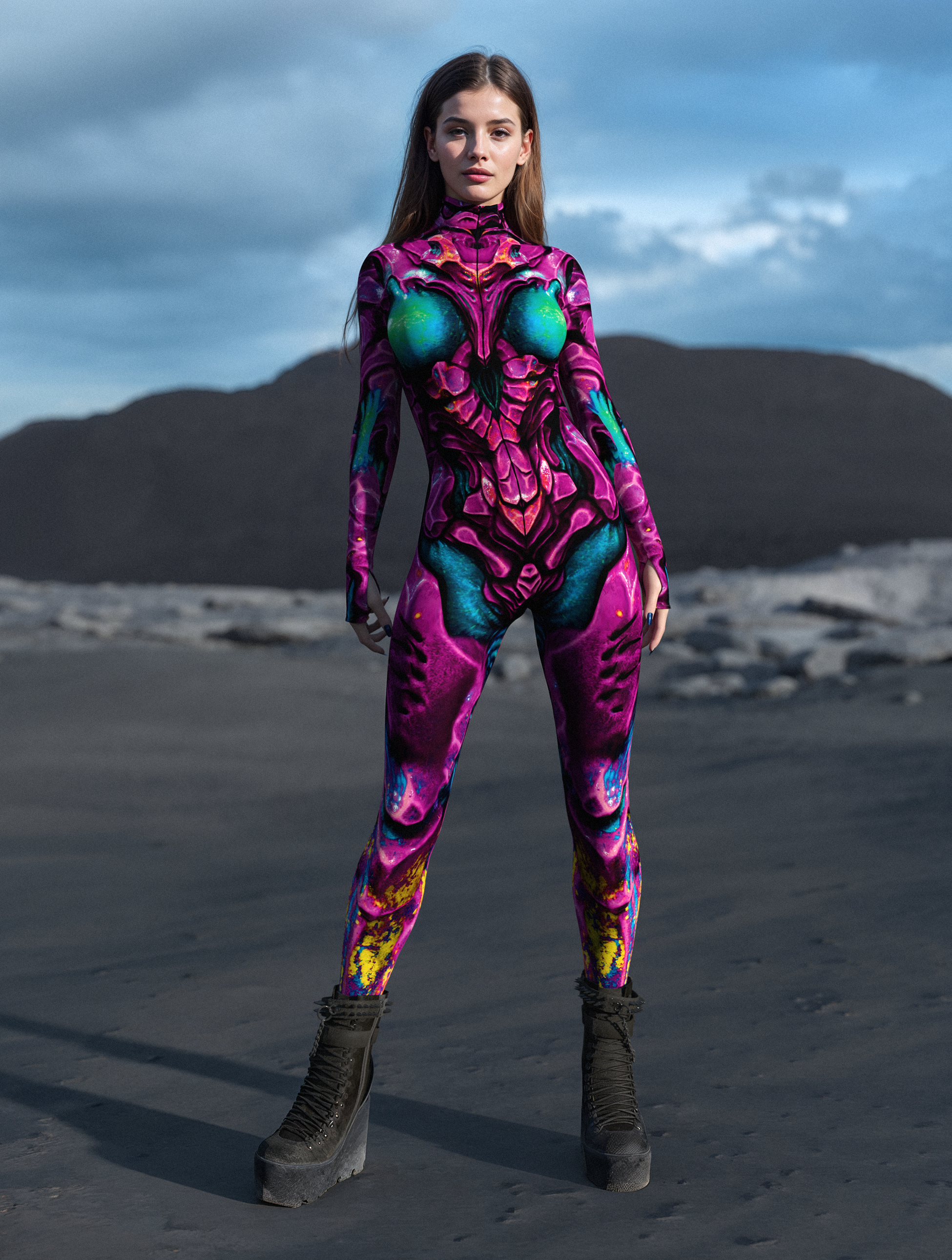 Kryptonian Armor Magenta Costume 2