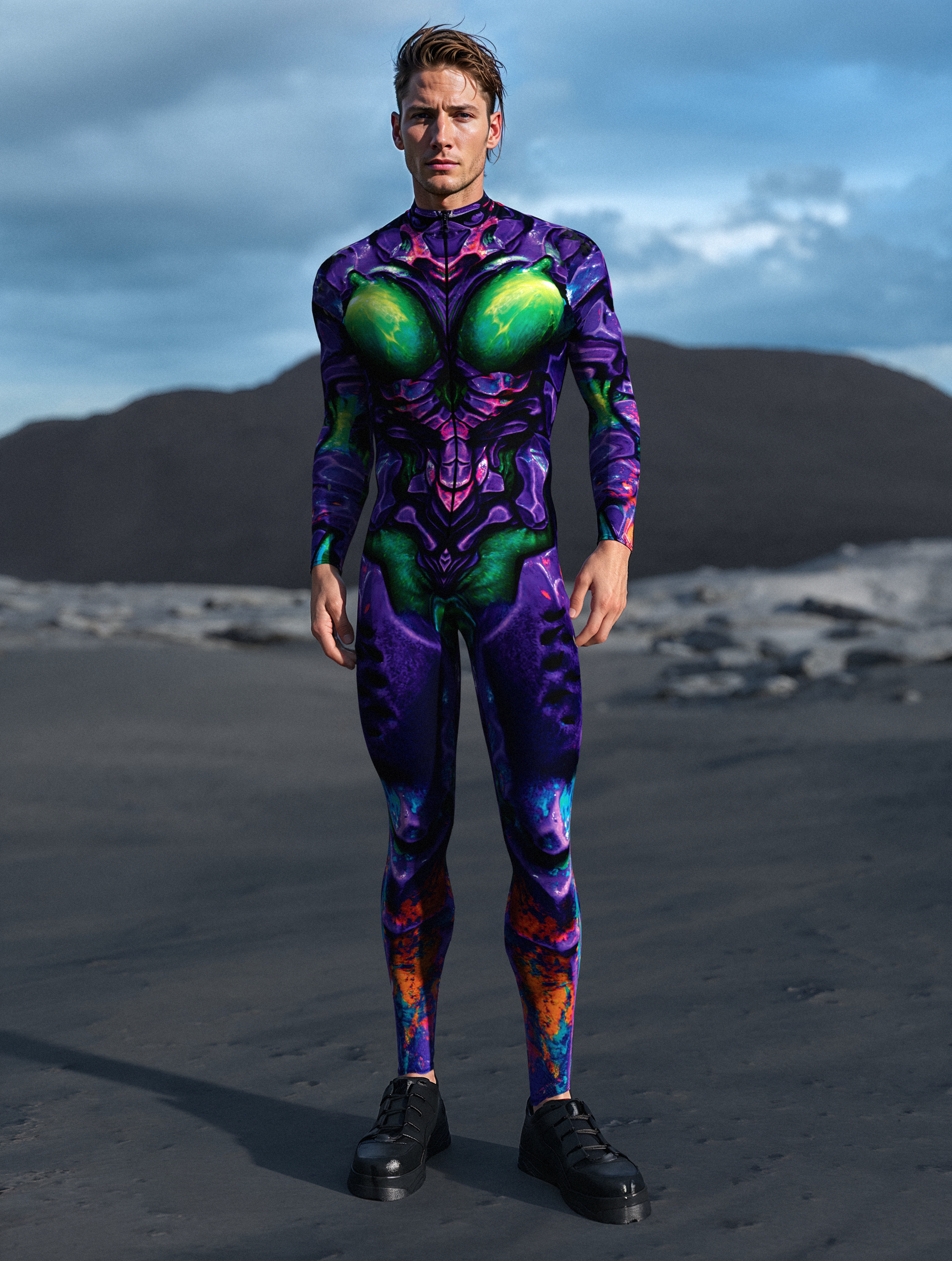 Kryptonian Armor Purple Male Costume 2