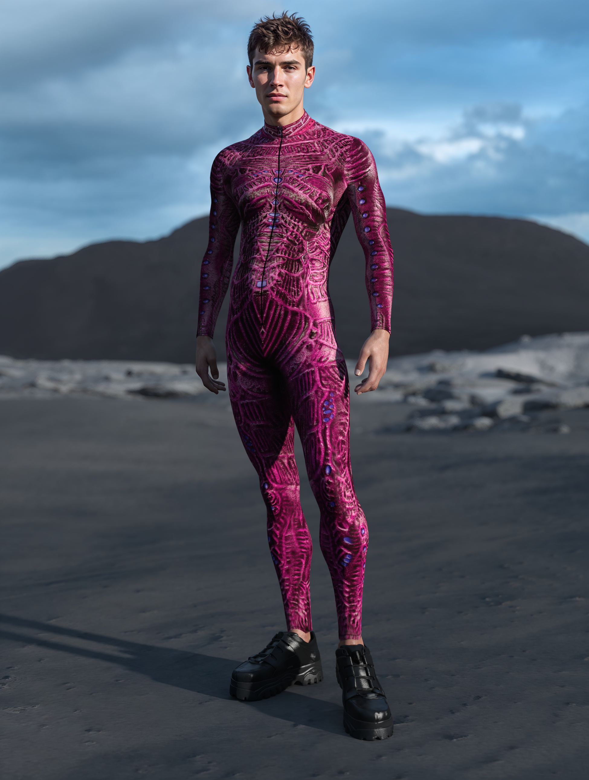 Pink Insect Zombie Male Costume 2