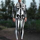 White Bossy Skeleton Male Costume