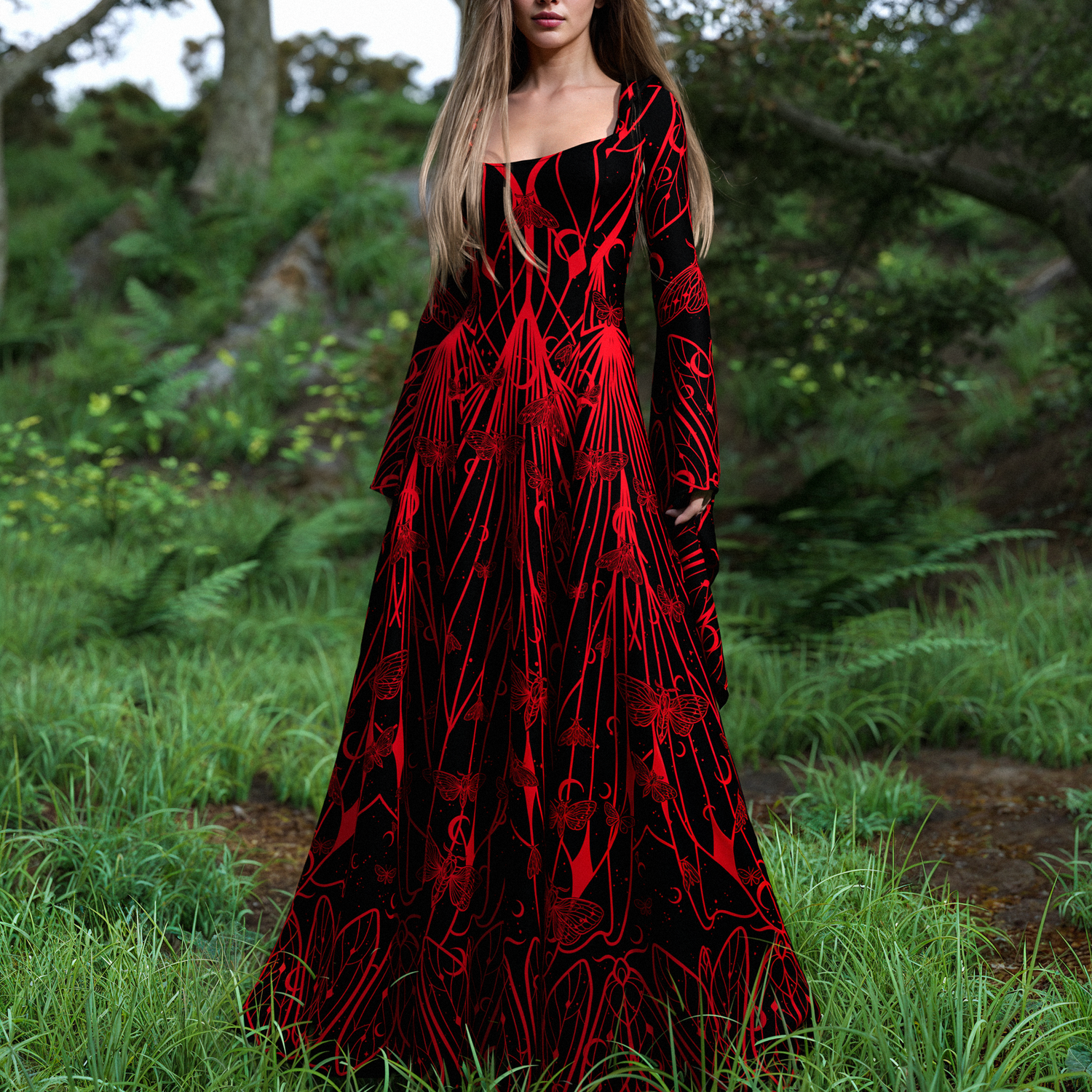 Blood Moon Witcher Long Dress Blood Moon Witcher Long Dress