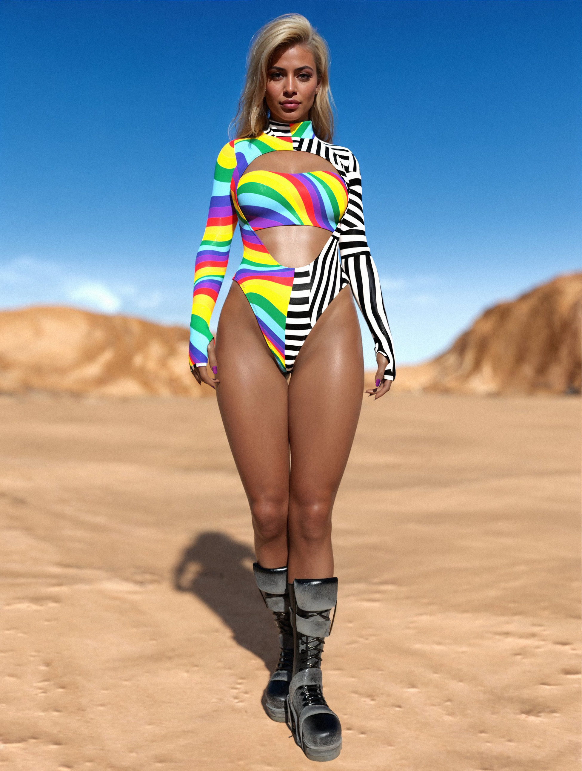 Technicolor Open-Heart Leotard 2