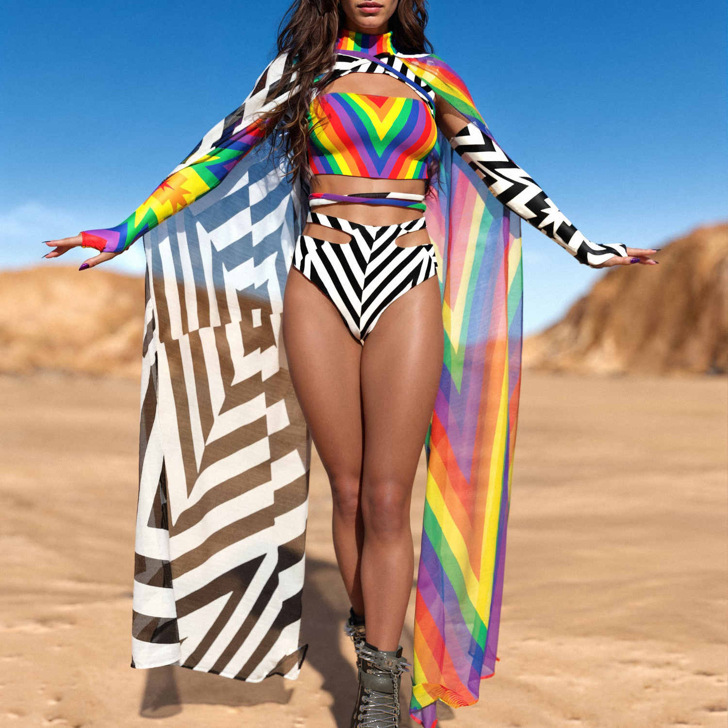 Dazzle Delight Cutout Rave Shorts 3