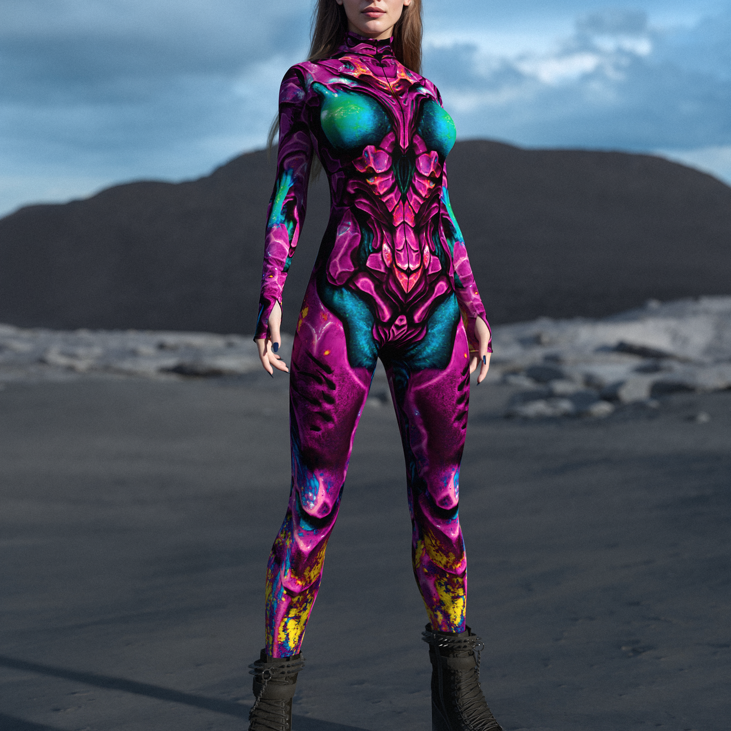 Kryptonian Armor Magenta Costume 3