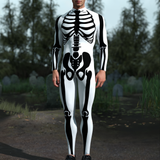 White Bossy Skeleton Male Costume