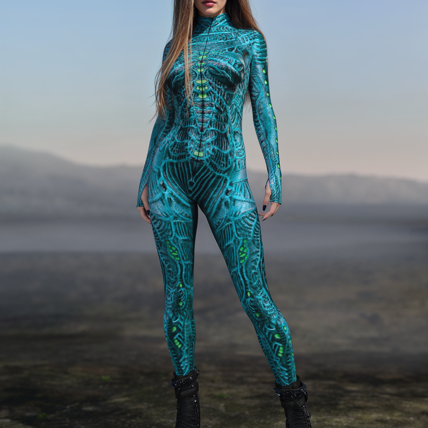Blue Insect Zombie Costume 3