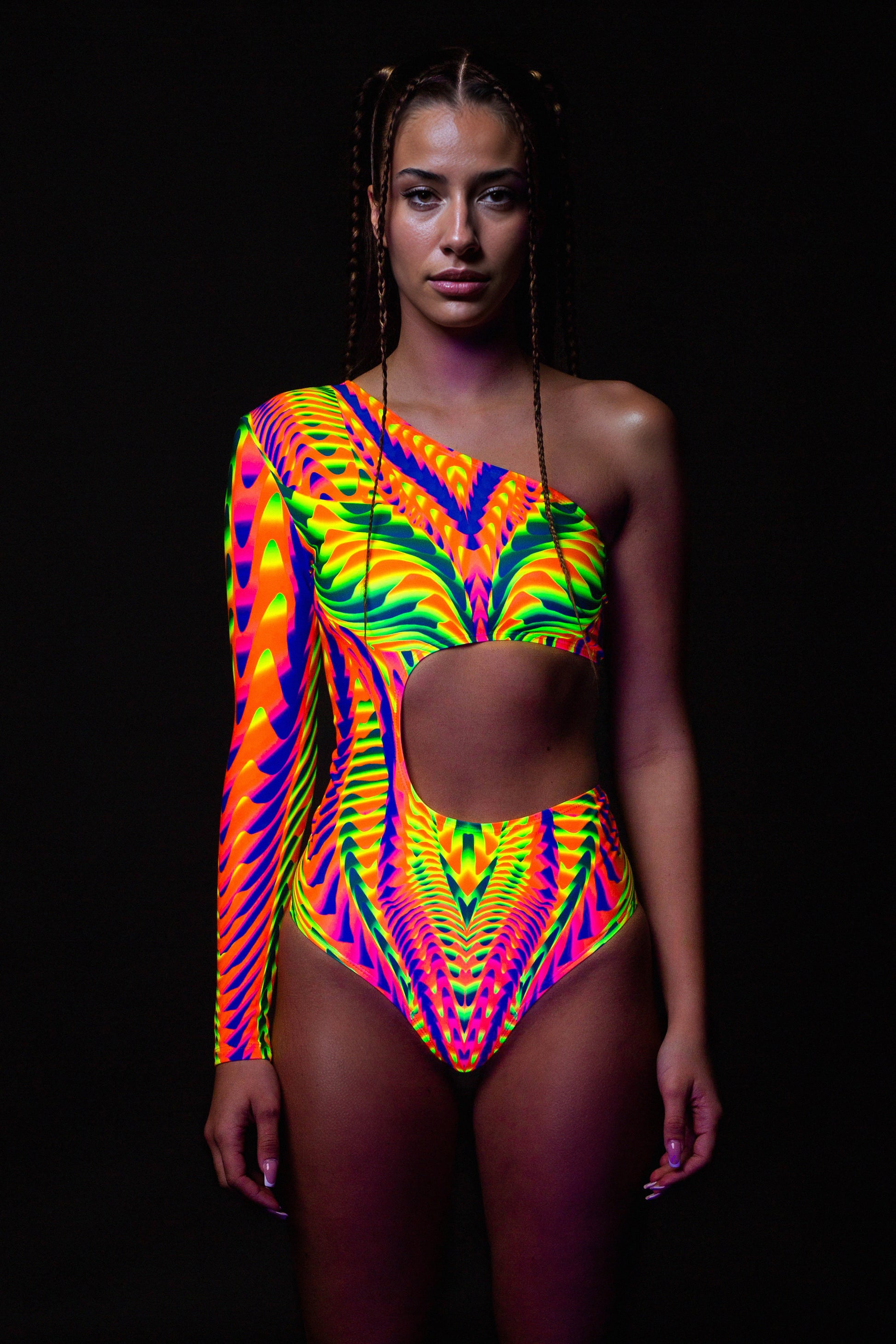 Trippyzoner Asymmetrical Leotard 1