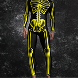 Halftone Skeleton Yellow Male Costume