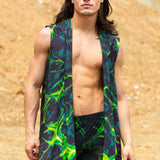 Green Flag Male Vest Split Set