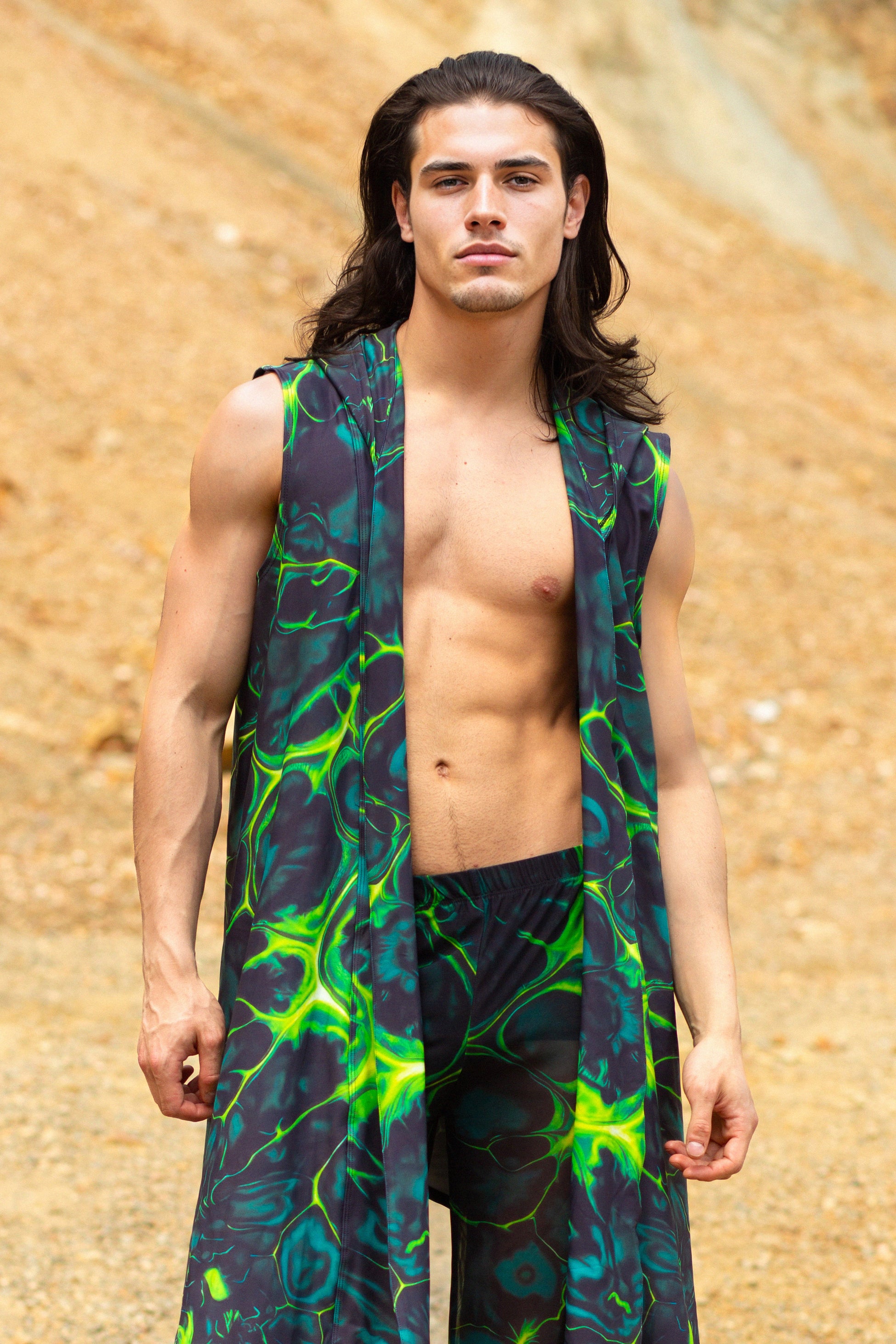 Green Flag Male Vest Split Set 1