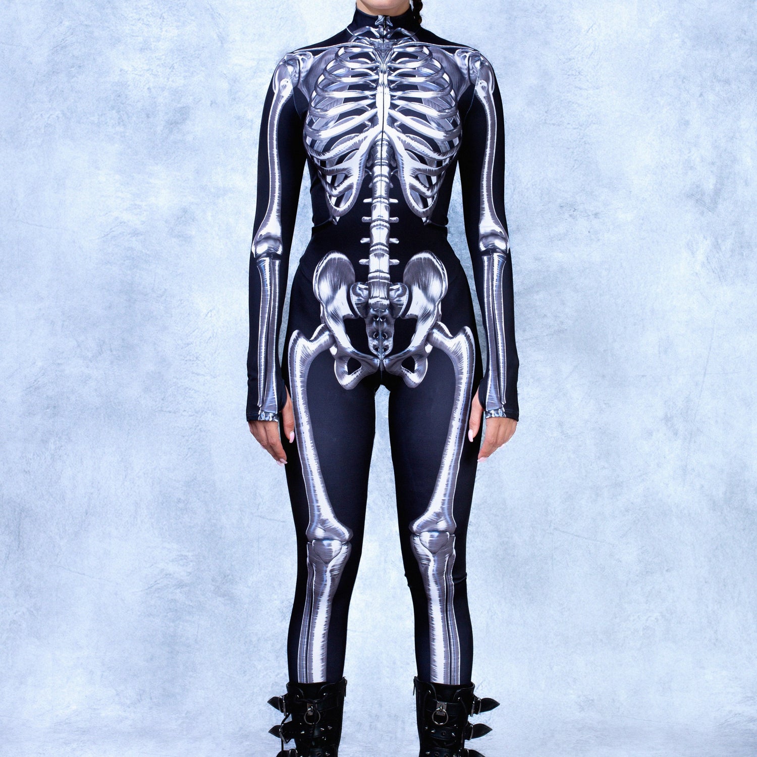 Silver Skeleton Costume Black, Silver