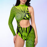 Chaotique Green Asymmetrical Costume