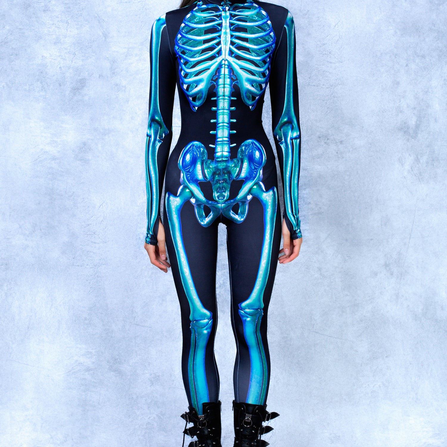 Blue Candy Skeleton Costume Blue