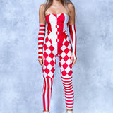 Red Clown Strapless Romper