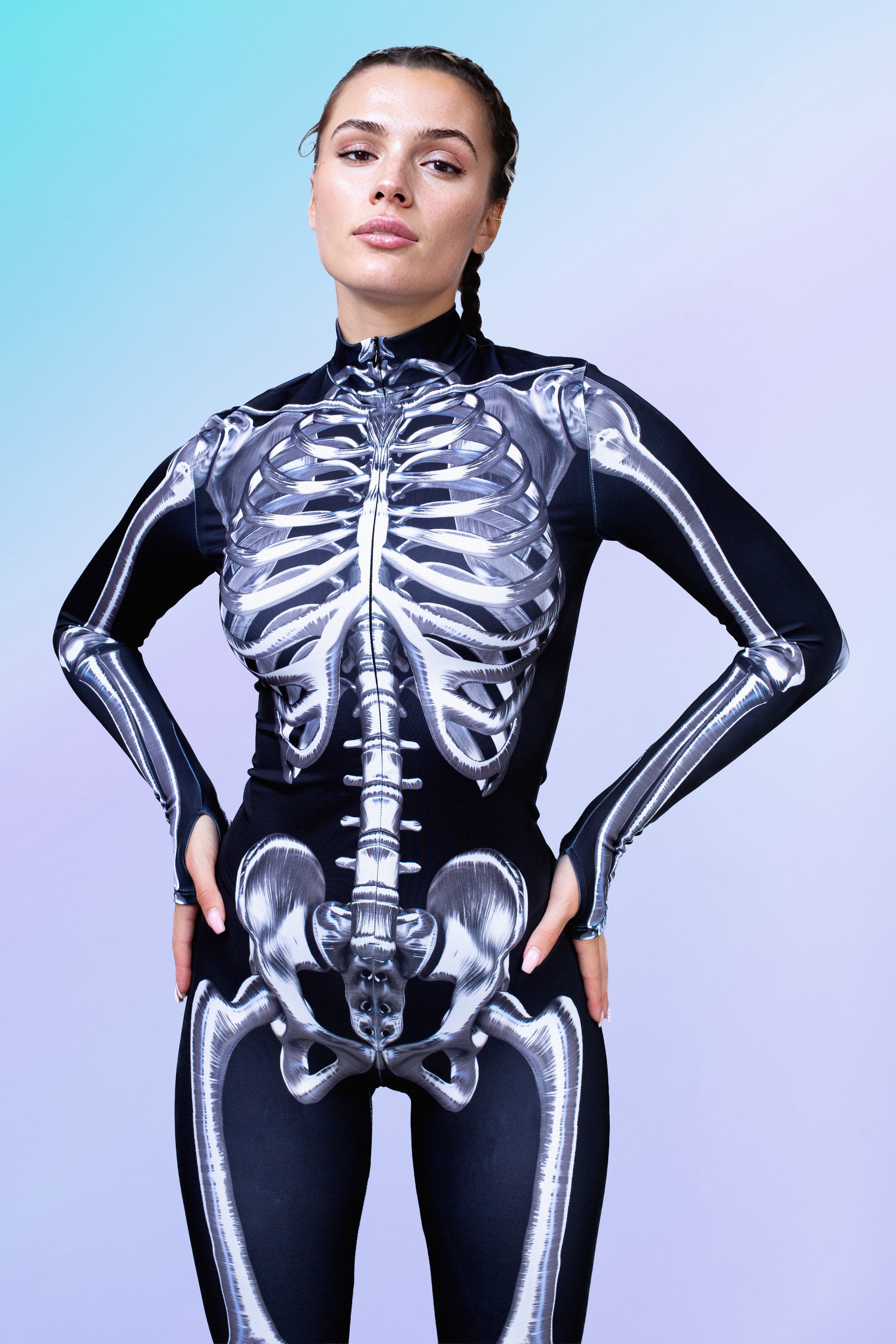 Silver Skeleton Costume 1