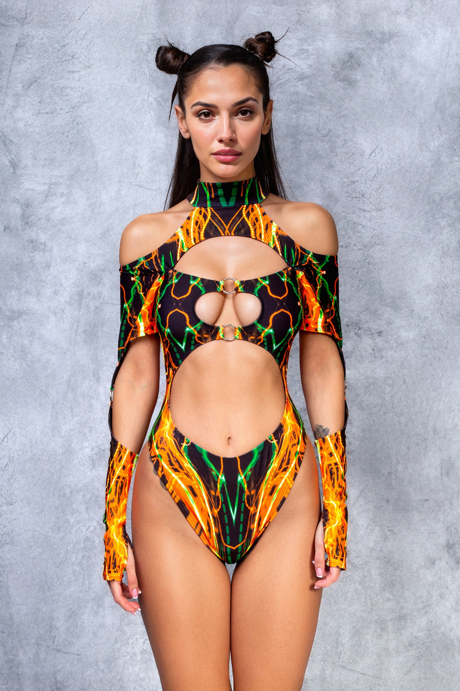 Electric Breakdown Cutout Bodysuit 1