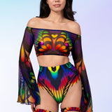 Rainbow Quiver Off Shoulder Set