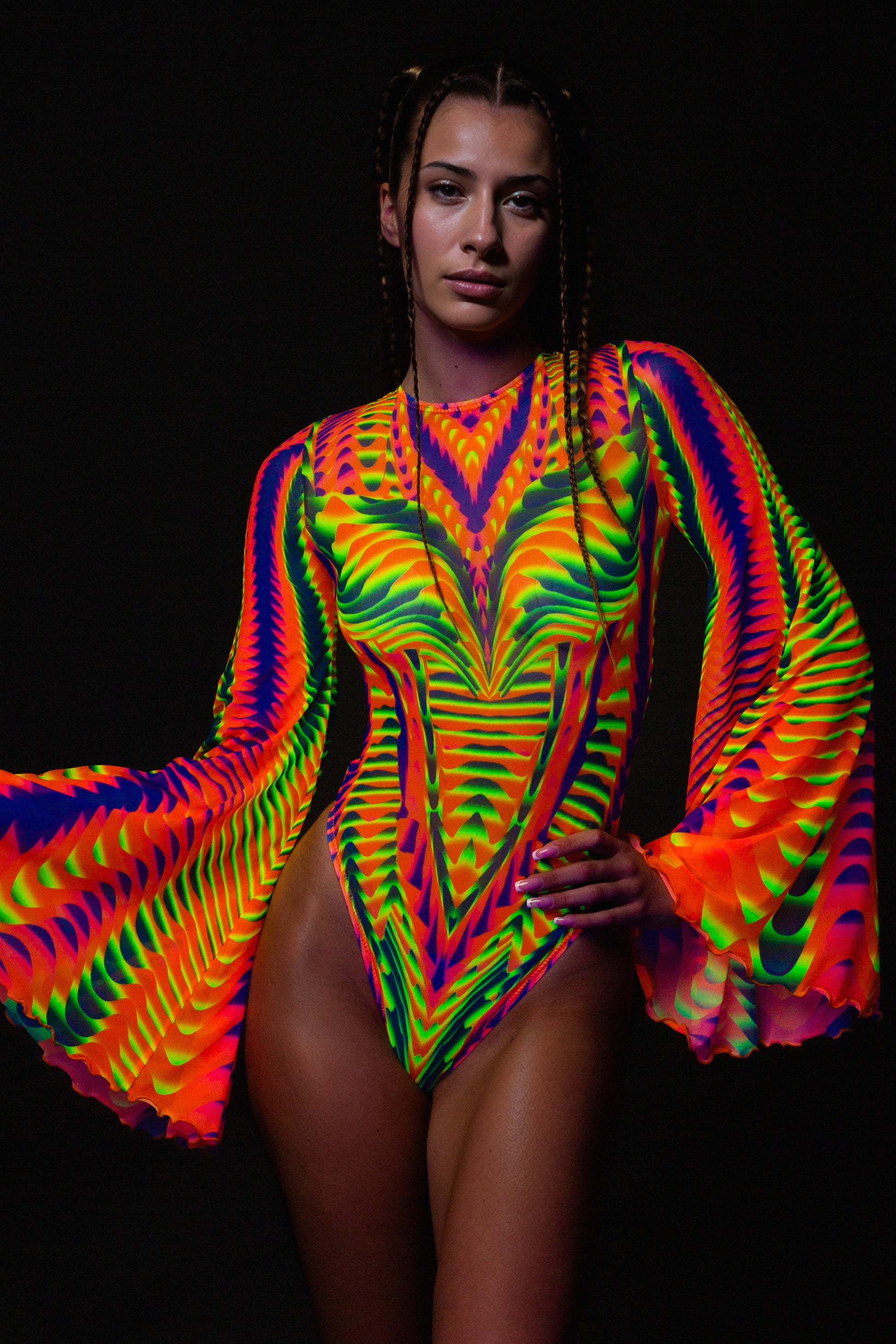 Trippyzoner Mesh Bare Back Leotard 1