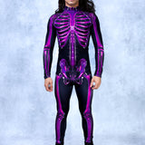 Purple Candy Skeleton Male Costume