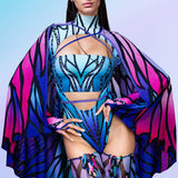 Azure Elemental Fairy Open-Heart Leotard