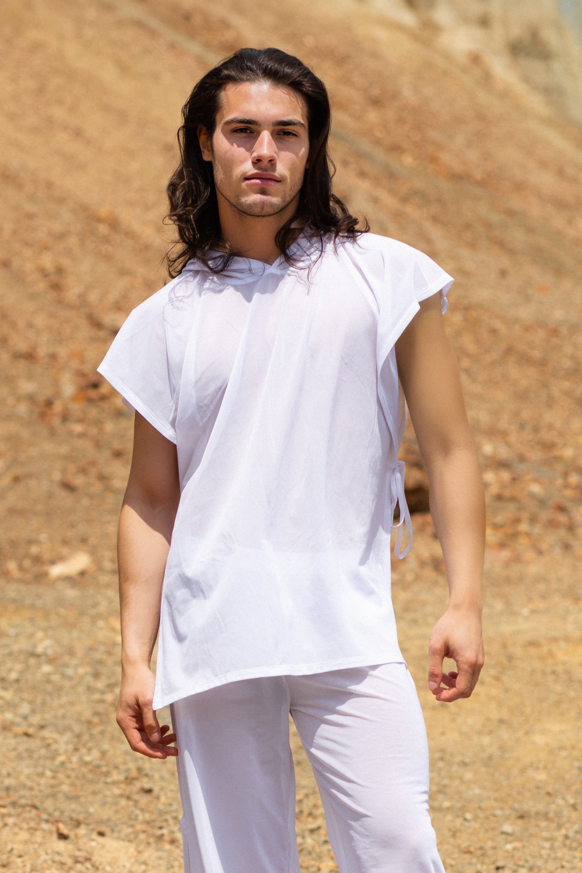 Just White Male Hooded Set 1